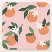 Perzik Oranje sappatroon Kartonnen Onderzetters (Voorkant)
