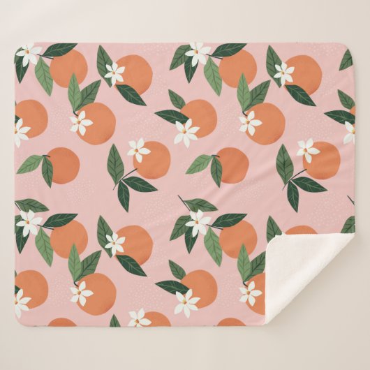 Perzik Oranje sappatroon Sherpa Deken (Voorkant (horizontaal))