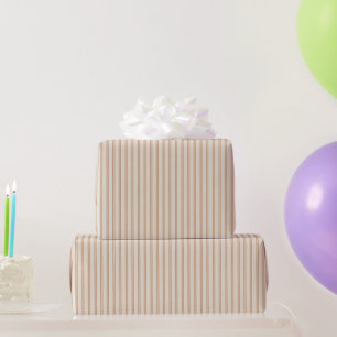 Perzik Oranje Strepen Verjaardag Cadeaupapier