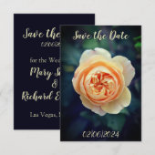Perzik Oranje Tuin Roos Bloem Bewaar de Datum Save The Date (Voorkant / Achterkant)