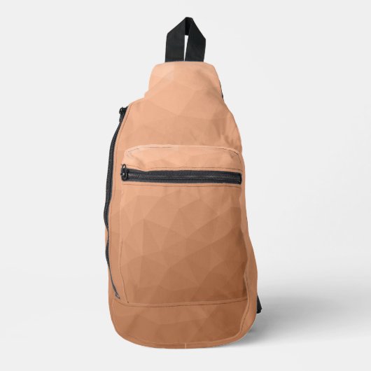 Perzik Oranje verloop geometrisch maaspatroon Sling Bag (Voorkant)