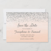 Perzik Oranje Waterverf Bewaar de datum Kaart (Voorkant)