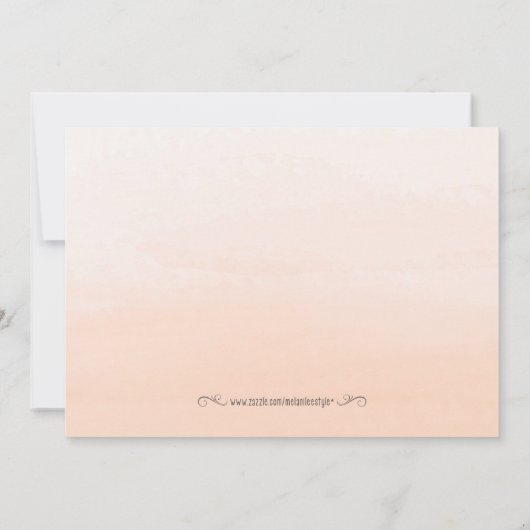 Perzik Oranje Waterverf Bewaar de datum Kaart (Achterkant)