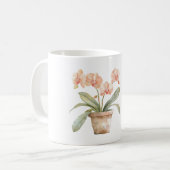 Perzik Orchidee Bloemen Koffiemok (Voorkant links)