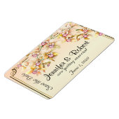 Perzik Orchidee Waterverf Posh Bruiloft Save the D Magneet (Linkerzijde)