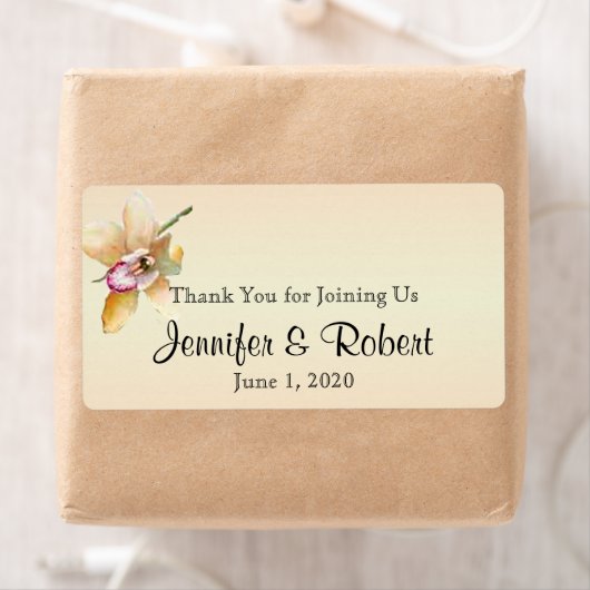 Perzik Orchidee Waterverf Posh Water flesje Label (Insitu)