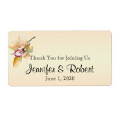 Perzik Orchidee Waterverf Posh Water flesje Label (Voorkant)