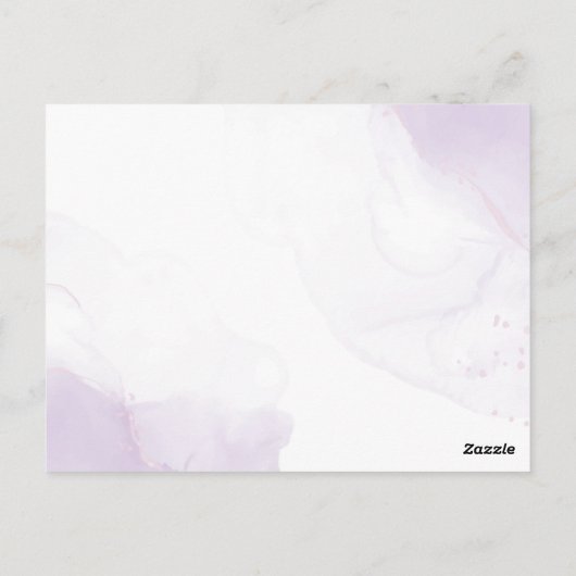 Perzik paarse bloemen in Mason Jar bruiloft uitnod Briefkaart (Achterkant)