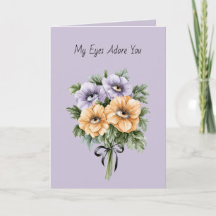 Perzik Paarse Bloemen M'n Ogen Adoreren Jou Kaart