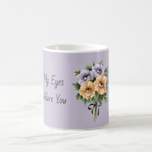 Perzik Paarse Bloemen M'n Ogen Adoreren Jou Koffiemok