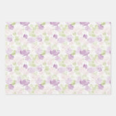Perzik Paarse Lavendel Vlinders Verjaardag Inpakpapier Vel (Voorkant 2)