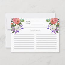 Perzik Paarse Mint Green Floral Blooms Recipe Kaar