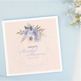 Perzik Paarse Pastel Geometrische Rozen Bruiloft Servet