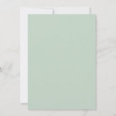 Perzik Paarse Ranunculus Eucalyptus Bruiloft Kaart (Achterkant)
