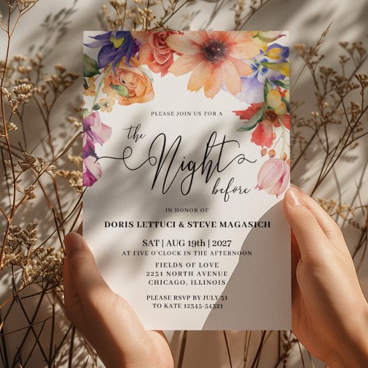 Perzik Paarse Roze Bloemen repetitie diner Kaart