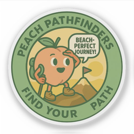 Perzik Padvinders Vind Je Pad Sticker (Voorkant)