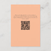 Perzik papavers bloemenelegante bruiloft die goed  informatiekaartje (Achterkant)