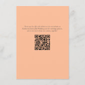 Perzik papavers bloemenelegante bruiloft receptie informatiekaartje (Achterkant)