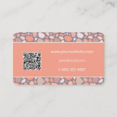 Perzik pastel conglomeraat steen QR-code Visitekaartje (Achterkant)