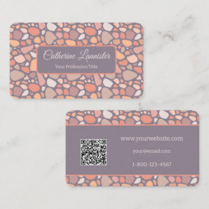 Perzik pastel conglomeraat steen QR-code Visitekaartje