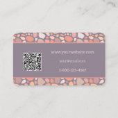 Perzik pastel conglomeraat steen QR-code Visitekaartje (Achterkant)