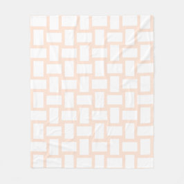 Perzik Pastel & Wit Weefsel Design Fleece Deken