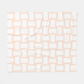 Perzik Pastel & Wit Weefsel Design Fleece Deken (Voorkant (Horizontaal))