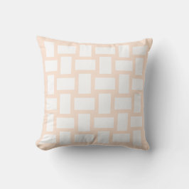 Perzik Pastel & Wit Weefsel Design Kussen