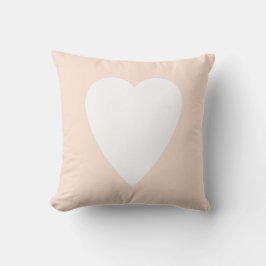 Perzik Pastel & Witte Hartvorm Design Kussen