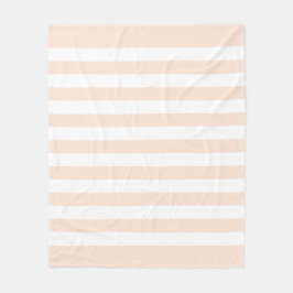 Perzik Pastel & Witte Lijnen Patroon Fleece Deken