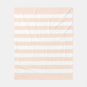 Perzik Pastel & Witte Lijnen Patroon Fleece Deken