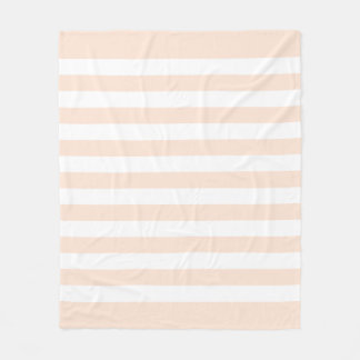 Perzik Pastel & Witte Lijnen Patroon Fleece Deken