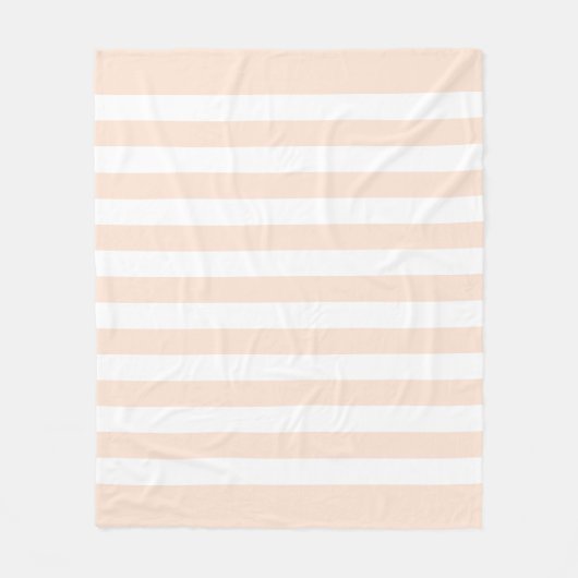 Perzik Pastel & Witte Lijnen Patroon Fleece Deken (Voorkant)