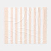 Perzik Pastel & Witte Lijnen Patroon Fleece Deken (Voorkant (Horizontaal))