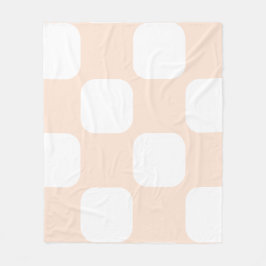 Perzik Pastel & Witte Squircle Patroon Ontwerp Fleece Deken