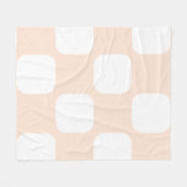 Perzik Pastel & Witte Squircle Patroon Ontwerp Fleece Deken (Voorkant (Horizontaal))