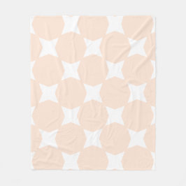 Perzik Pastel & Witte Ster Patroon Ontwerp Fleece Deken