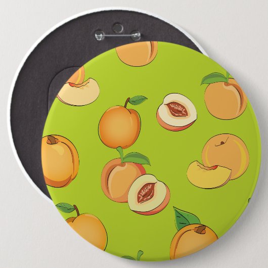 Perzik Patroon 4 Ronde Button 6,0 Cm (Voorkant /achterkant)