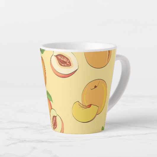 Perzik Patroon 7 Latte Mok (Rechterhoek)