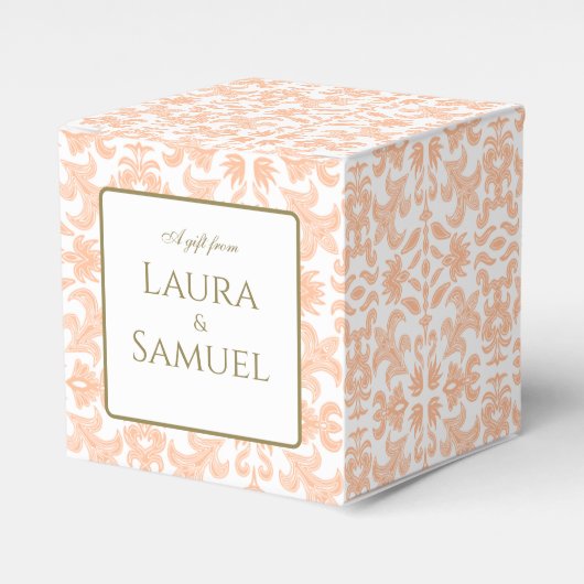  perzik patroon bruiloft gunst doos bedankdoosjes (Voorkant Zijde)