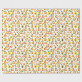 perzik patroon cadeaupapier