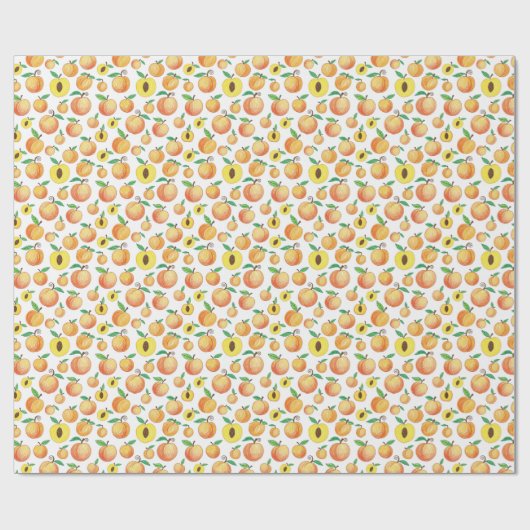 perzik patroon cadeaupapier (Vlak)