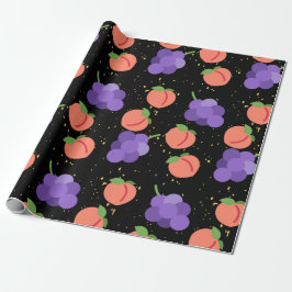 perzik, perzik patroon cadeaupapier
