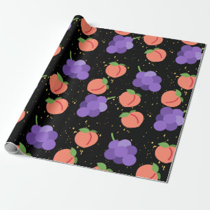 perzik, perzik patroon cadeaupapier