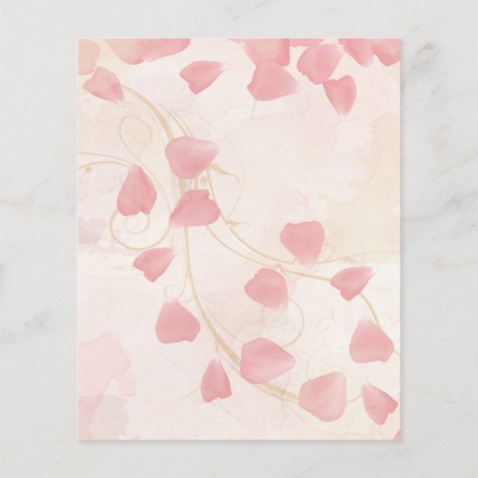 Perzik Petals & Cream Bruiloft Menu (Achterkant)