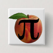 Perzik Pi Knop Vierkante Button 5,1 Cm (Voorkant)