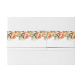 Perzik pioen bloemen en bladeren bloemenbruiloft uitnodigingen wikkel (Achterkant Voorbeeld)