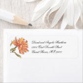 Perzik Pioen Bloemen Retouradres Label (Insitu)