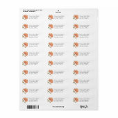 Perzik Pioen Bloemen Retouradres Label (Full Sheet)