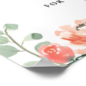 Perzik Pioen en Hortensia Bruids Shower Welkom Poster (Hoek)